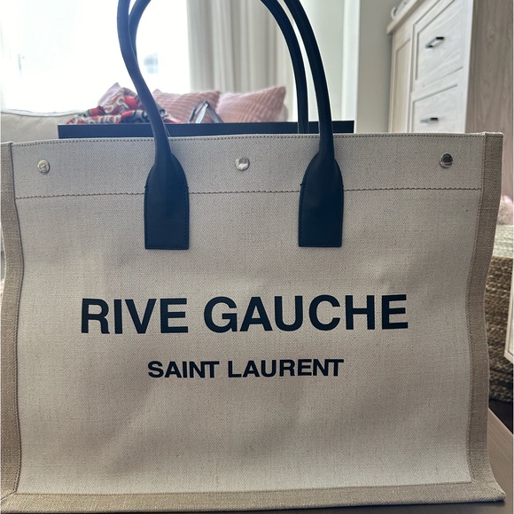 Saint Laurent Rive Gauche tote beige - Picture 6 of 10